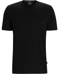 BOSS - T-shirt en coton à logo en jacquard - Lyst