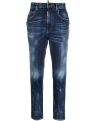 DSquared² - Cropped-Jeans mit hohem Bund - Lyst