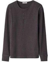 Lemaire - Long-Sleeve Henley T-Shirt - Lyst