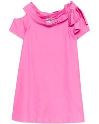 Vivetta - Bow-Detail Cold-Shoulder Mini Dress - Lyst