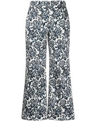 Max Mara - Graphic-print Cropped Trousers - Lyst