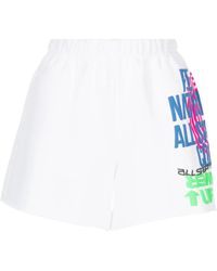 P.E Nation - Slogan-Print Elasticated-Waist Shorts - Lyst