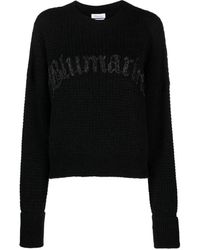 Blumarine - Logo-embroidered Chunky-knit Jumper - Lyst