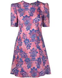 Versace Jeans Couture - Floral-Print Flared Mini Dress - Lyst