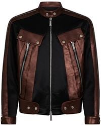 DSquared² - Metallic Panelled Bomber Jacket - Lyst