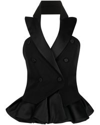 Moschino - Double-breasted Sleeveless Blazer Top - Lyst