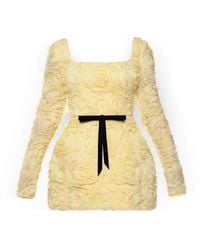 ANOUKI - Floral-Appliqué Bow-Detail Mini Dress - Lyst