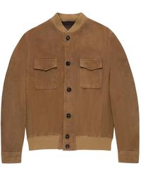 Montedoro - Suede Flap-Pocket Bomber Jacket - Lyst