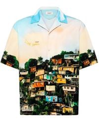 Laneus - Graphic-Print Short-Sleeve Shirt - Lyst