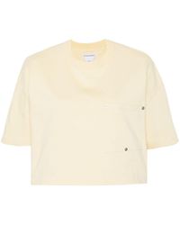 Bottega Veneta - T-shirt en coton à coupe crop - Lyst