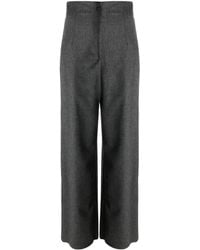Emporio Armani - Straight-Leg High-Waist Trousers - Lyst