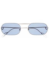 Cartier - Oval-frame Metal Sunglasses - Lyst