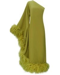 ‎Taller Marmo - Baler Feather-Trimmed One-Shoulder Maxi Dress - Lyst