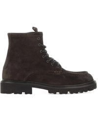 BOSS - Bottines Lacées En Daim Avec Fermeture Zippée Latérale - Lyst