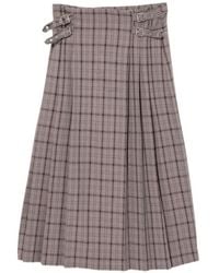 The Ragged Priest - Artifact Check-Pattern Midi Pleated Skirt - Lyst