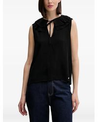 Pedro Del Hierro Madrid - Blusa Con Volantes En El Cuello - Lyst