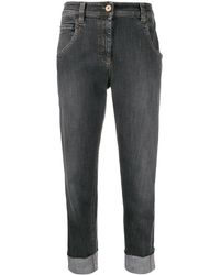Brunello Cucinelli - High Rise Cropped Jeans - Lyst