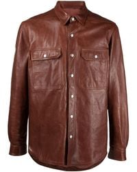 Rick Owens - Long-sleeved Leather Shirt Jacket - Lyst