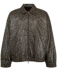 Pleasures - Leopard-Print Waxed Jacket - Lyst
