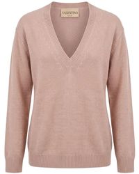 Valentino Garavani - Cable-Knit V-Neck Sweater - Lyst