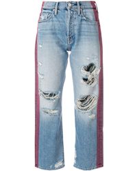 Mother Jeans Met Contrasterende Strepen - Blauw
