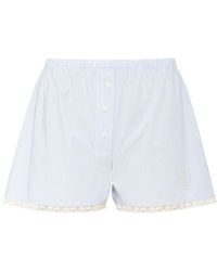 Miu Miu - Stripe-pattern Poplin Boxer Shorts - Lyst