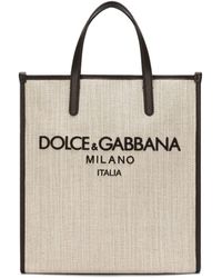 Dolce & Gabbana - Logo Cotton Tote Bag - Lyst