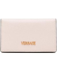 Versace - Logo-Lettering Leather Wallet - Lyst