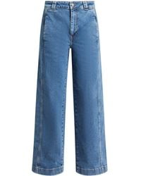 Lacoste - Stretch-Denim Wide-Leg Jeans - Lyst