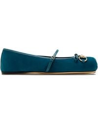 Gucci - Horsebit Bow Ballet Flats - Lyst