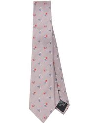 Paul Smith - Floral-embroidered Silk Tie - Lyst
