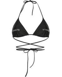 VTMNTS - Rhinestone-Embellished Bikini Top - Lyst