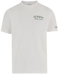 MC2 Saint Barth - Off Arnott Cotton T-Shirt With Tennis Court Print - Lyst