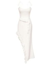 POST MERIDIEM - Ruffled Midi Dress - Lyst