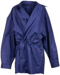 Balenciaga - Drawstring-Waist Shirt Dress - Lyst