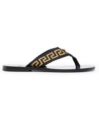 Versace - Greca Flat Sandals - Lyst