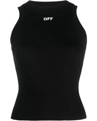 Off-White c/o Virgil Abloh - Logo-print Ribbed-knit Tank Top - Lyst