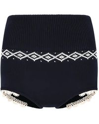 Magda Butrym - Geometric-Print Ribbed Shorts - Lyst