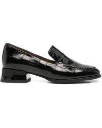 Linda Baumann - Crocodile-Embossed Leather Loafers - Lyst