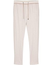 Peserico - Stripe-detail Tapered Trousers - Lyst