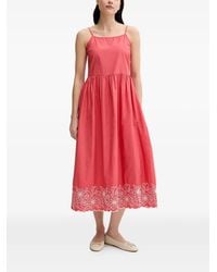 Benetton - Floral Embroidered Midi Dress - Lyst