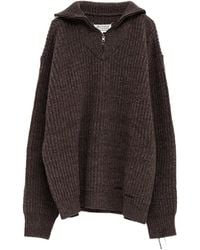 Maison Margiela - Ribbed-Knit Half-Zip Sweater - Lyst