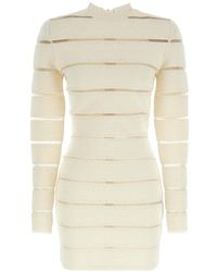 Balmain - Robe Courte Moulante En Résille À Sequins - Lyst