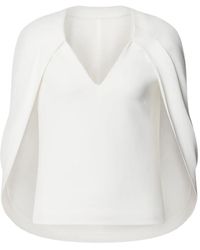Alberta Ferretti - Blouse Met Capemouwen En V-Hals - Lyst
