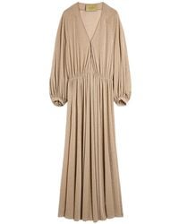 Momoní - Geisli Lurex-Jersey Long-Sleeved Maxi Dress - Lyst