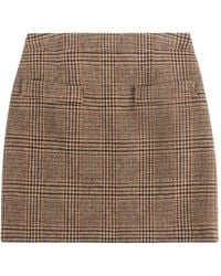 Fay - Checked Mini Skirt - Lyst