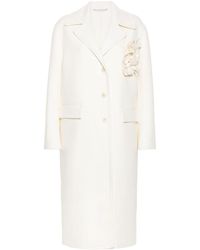 Ermanno Scervino - Floral-Appliqué Single-Breasted Coat - Lyst