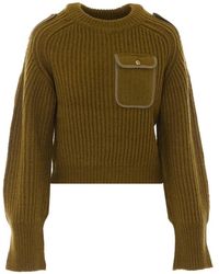 Pinko - Ribbed Sweater With Small Pocket - Lyst