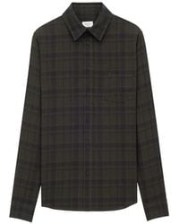 Saint Laurent - Classic-Collar Checked Shirt - Lyst