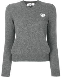 COMME DES GARÇONS PLAY - Maglione Lavorato A Maglia Con Logo 'heart' - Lyst